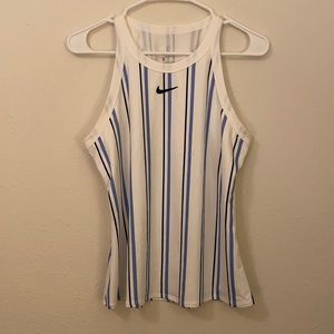 White Blue stripe Nike tank
